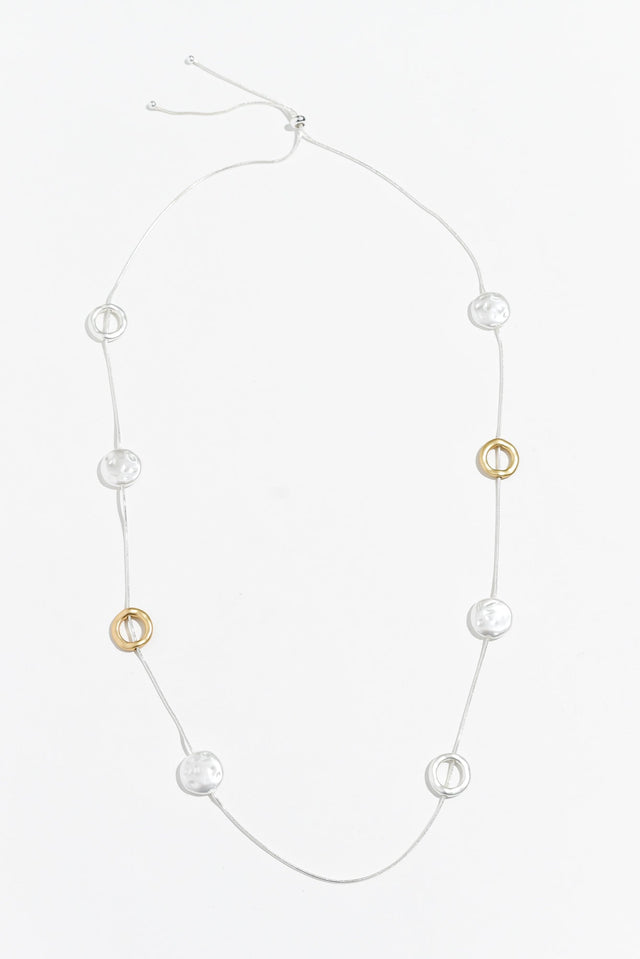 Rosaria Gold Pearl Circle Necklace image 2