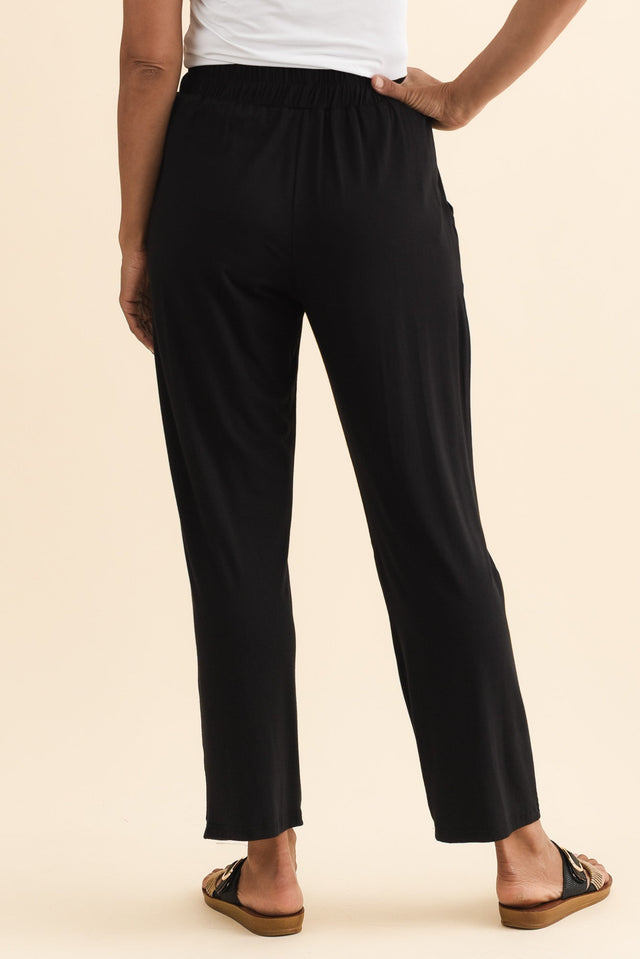 Rosella Black Bamboo Pants,Brunette model,alt text|model:Cara image 5