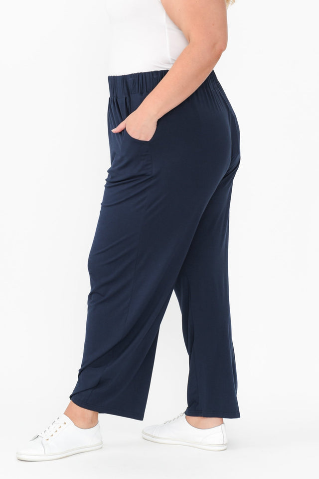 Rosella Navy Bamboo Pants,Blonde model,alt text|model:Caitlin image 13