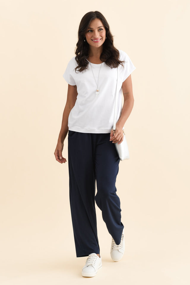 Rosella Navy Bamboo Pants,Brunette model,alt text|model:Brontie image 3
