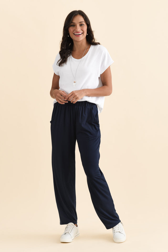 Rosella Navy Bamboo Pants,Brunette model,alt text|model:Brontie image 8