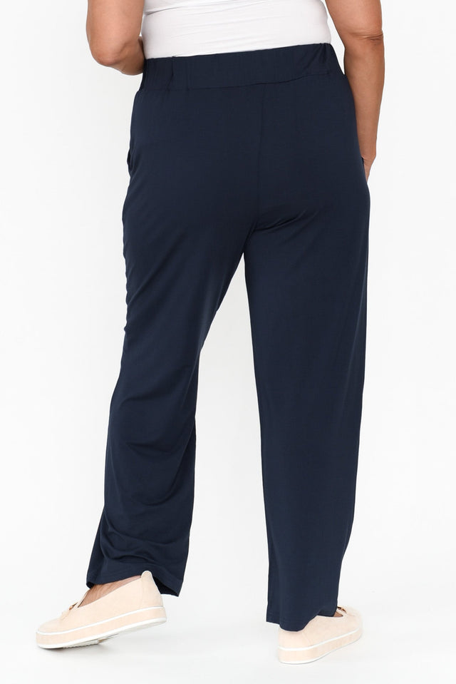 Rosella Navy Bamboo Pants,Brunette model,alt text|model:Pilita image 11