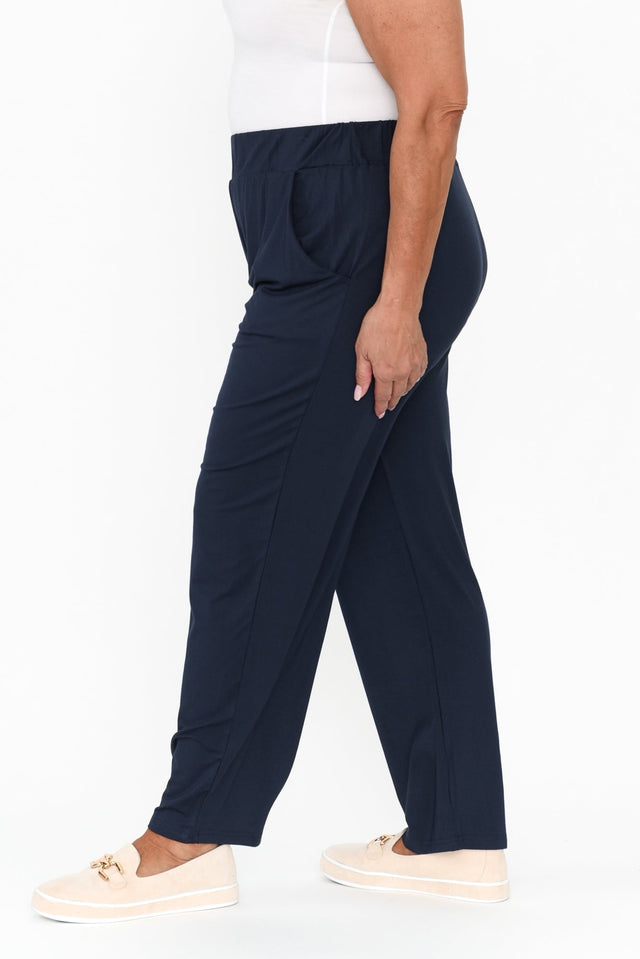Rosella Navy Bamboo Pants,Brunette model,alt text|model:Pilita image 10