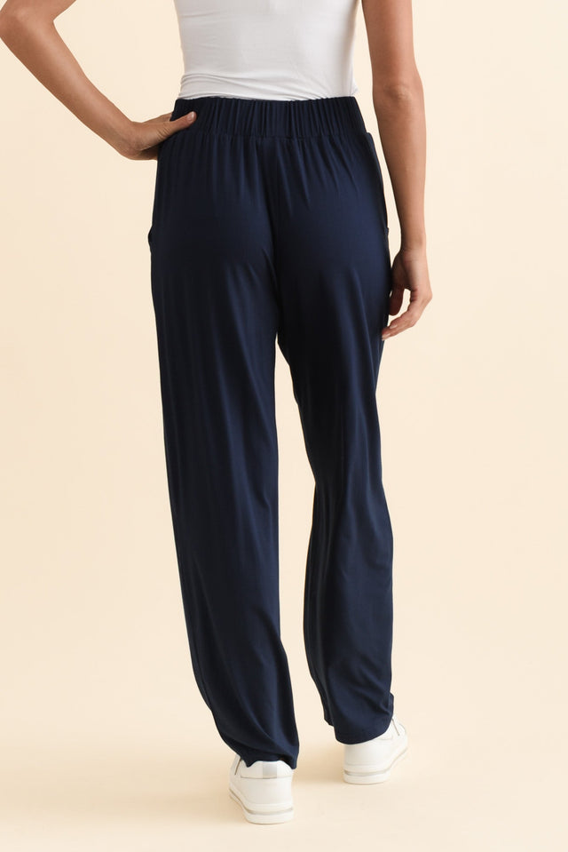 Rosella Navy Bamboo Pants,Brunette model,alt text|model:Brontie image 5