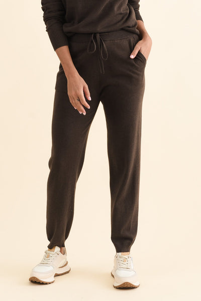 Rowan Chocolate Cotton Cashmere Knit Pants