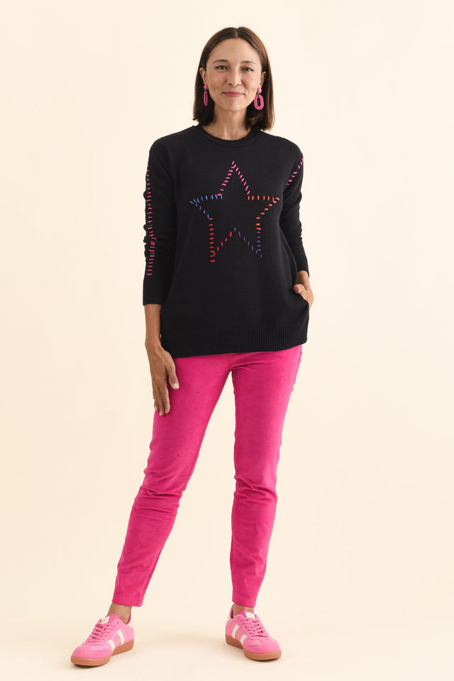 Rowley Black Star Knit Jumper,Brunette model,alt text|model:Cara image 8