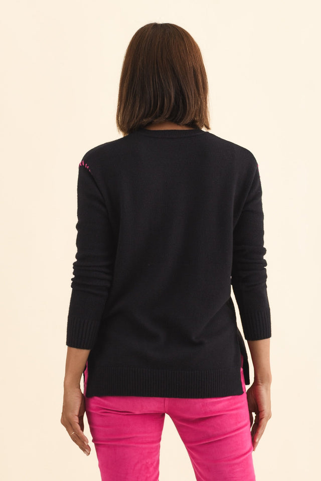 Rowley Black Star Knit Jumper,Brunette model,alt text|model:Cara image 6