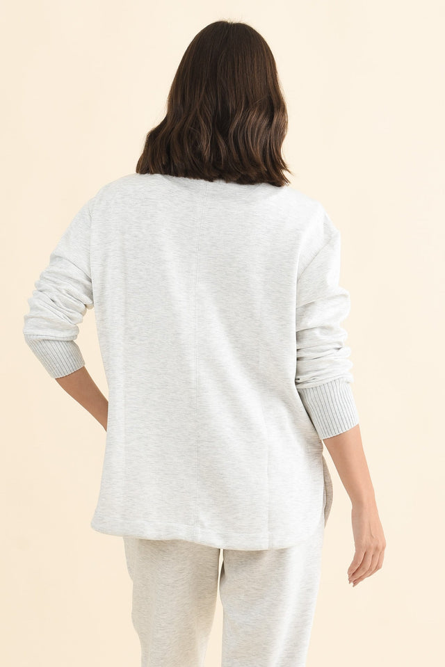 Sabi Grey Zip Sweatshirt,Brunette model,alt text|model:MJ image 6