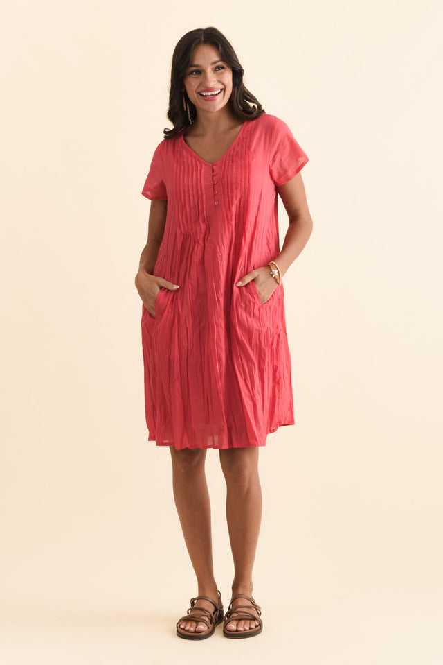 Sabina Cherry Crinkle Cotton Dress,Brunette model,alt text|model:Brontie image 8
