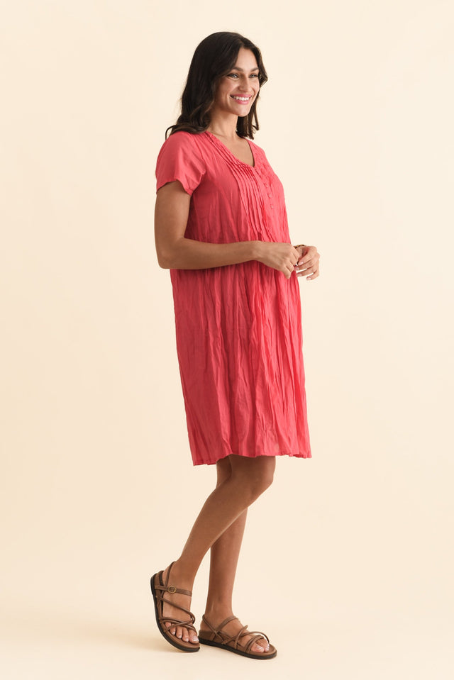 Sabina Cherry Crinkle Cotton Dress,Brunette model,alt text|model:Brontie image 5