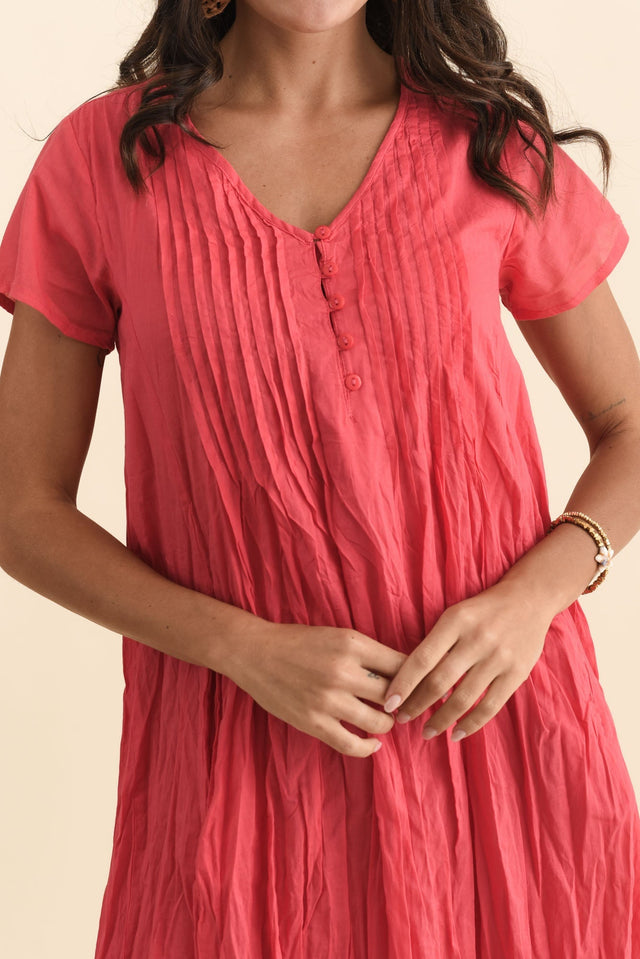 Sabina Cherry Crinkle Cotton Dress,Brunette model,alt text|model:Brontie image 7