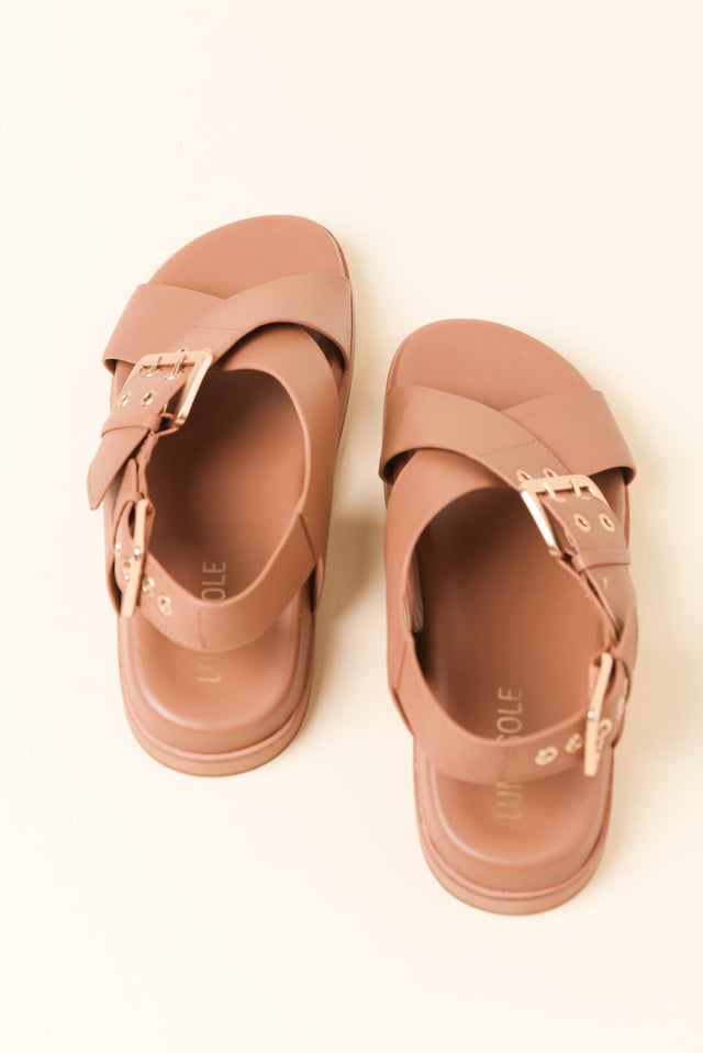 Sacha Tan Leather Buckle Sandal image 4