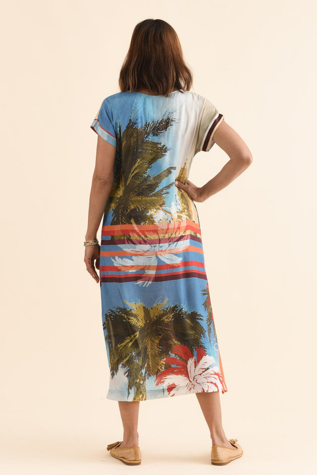Salena Red Beach Maxi Dress,Back,Brunette model,alt text|model:Cara image 4