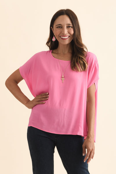 Sali Pink Drape Top