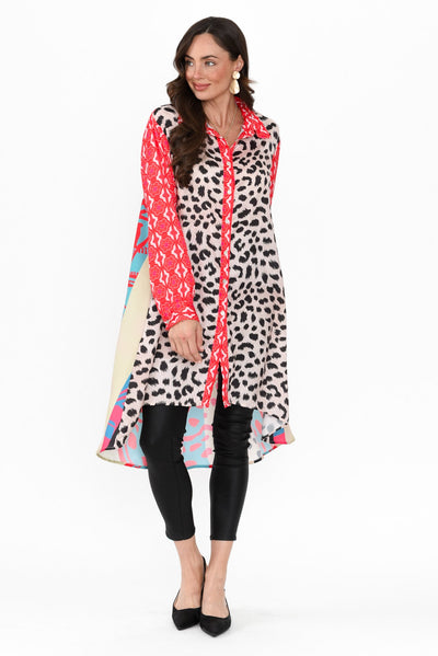 Samantha Pink Leopard Tunic