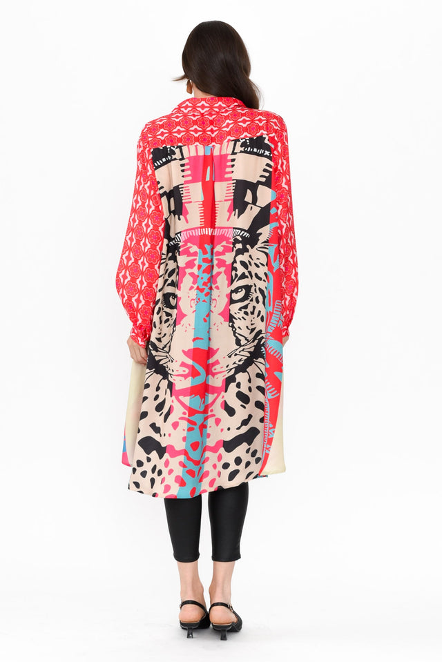 Samantha Pink Leopard Tunic,Brunette model,alt text|model:Elouise image 2