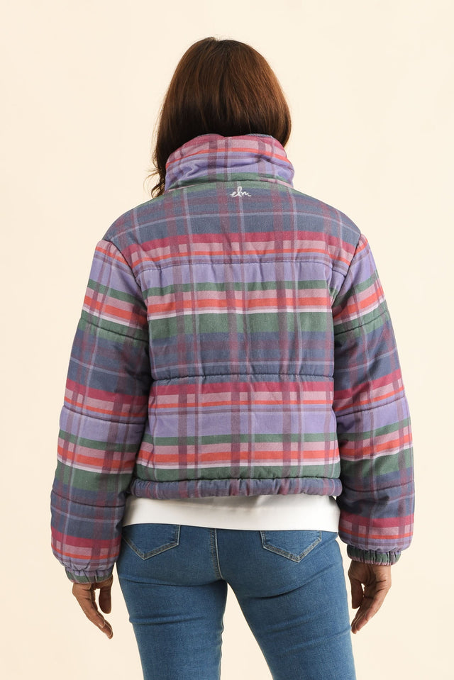Samwise Blue Check Corduroy Jacket,Back,Brunette model,alt text|model:Cara image 5