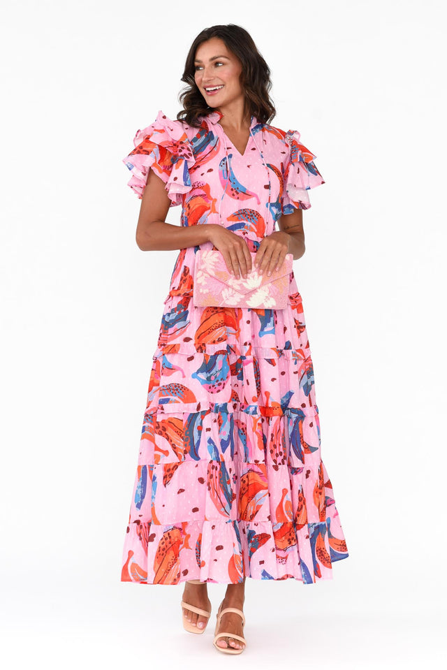 Sana Fruity Fusion Cotton Frill Dress,Brunette model,alt text|model:Brontie