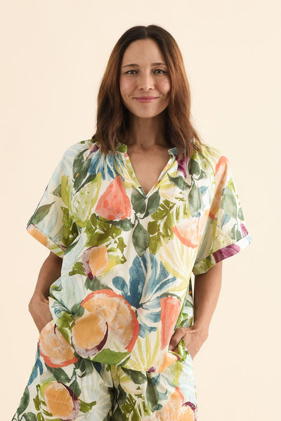 Sanalia Yellow Fruity Cotton Top