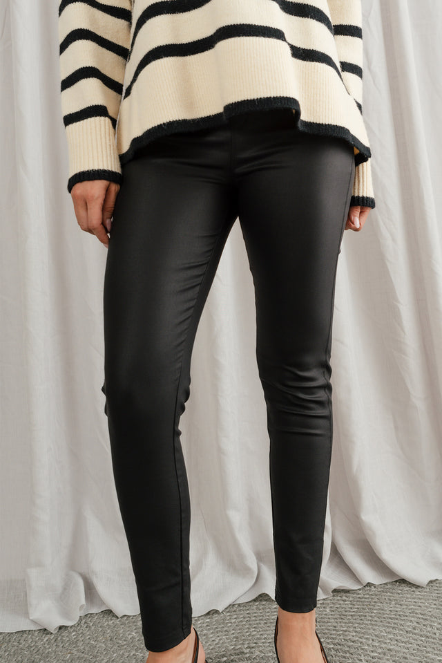 Sawyer Black Wet Look Pants