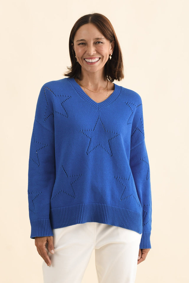 Selene Blue Star Cotton Sweater