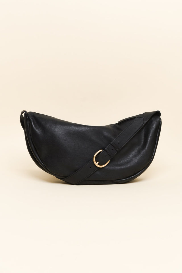 Shasta Black Leather Sling Bag