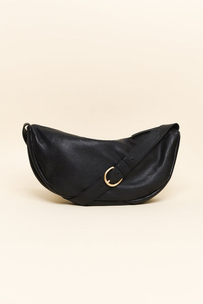 Shasta Black Leather Sling Bag