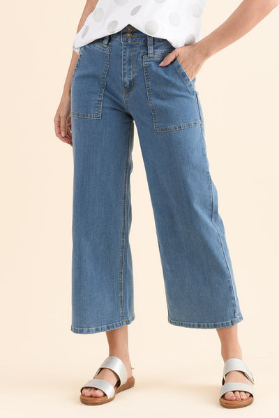 Sheridan Blue Denim Cropped Jeans
