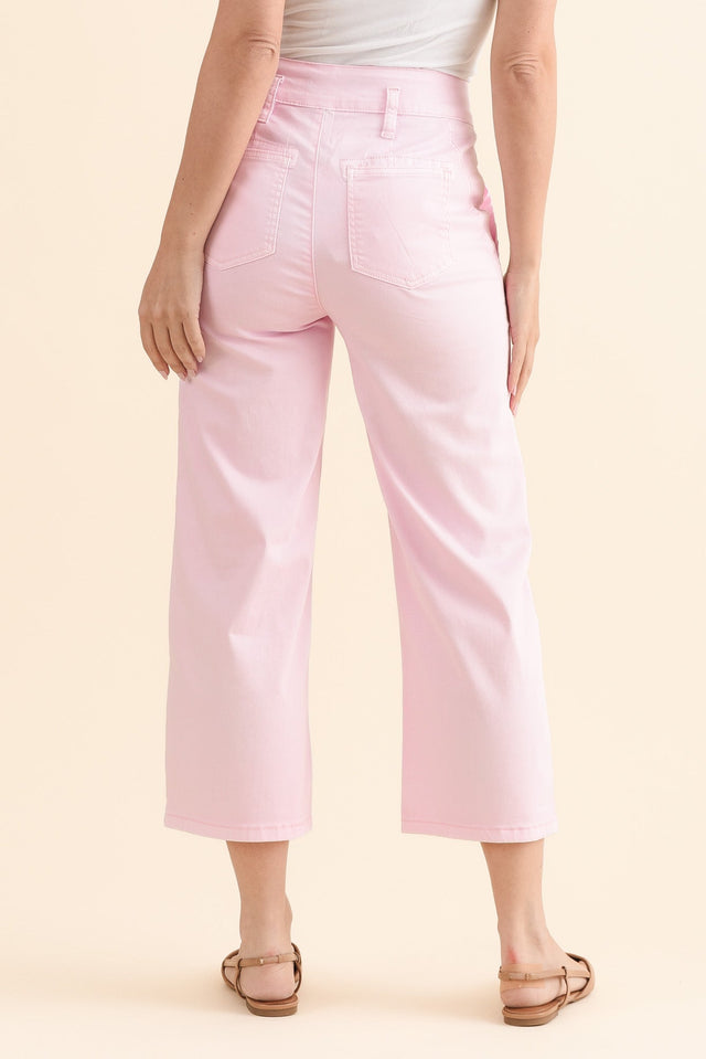 Sheridan Pink Cropped Jeans,Back,Brunette model,alt text|model:MJ image 4