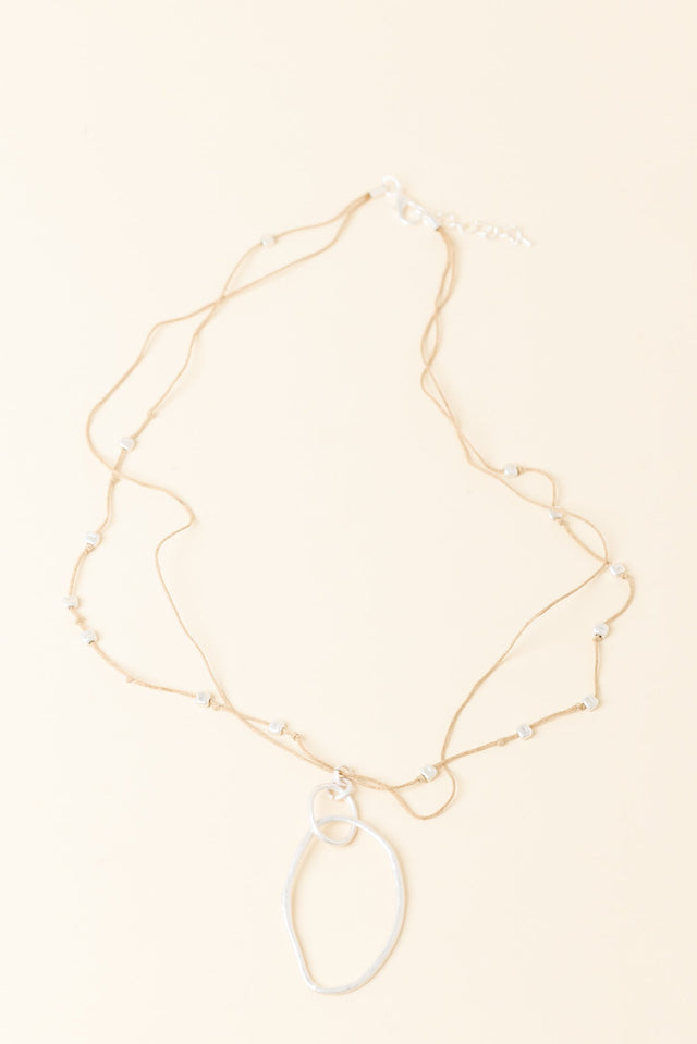 Sienne Silver Oval Pendant Necklace