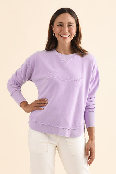 Signature Lilac Cotton Crewneck Sweatshirt