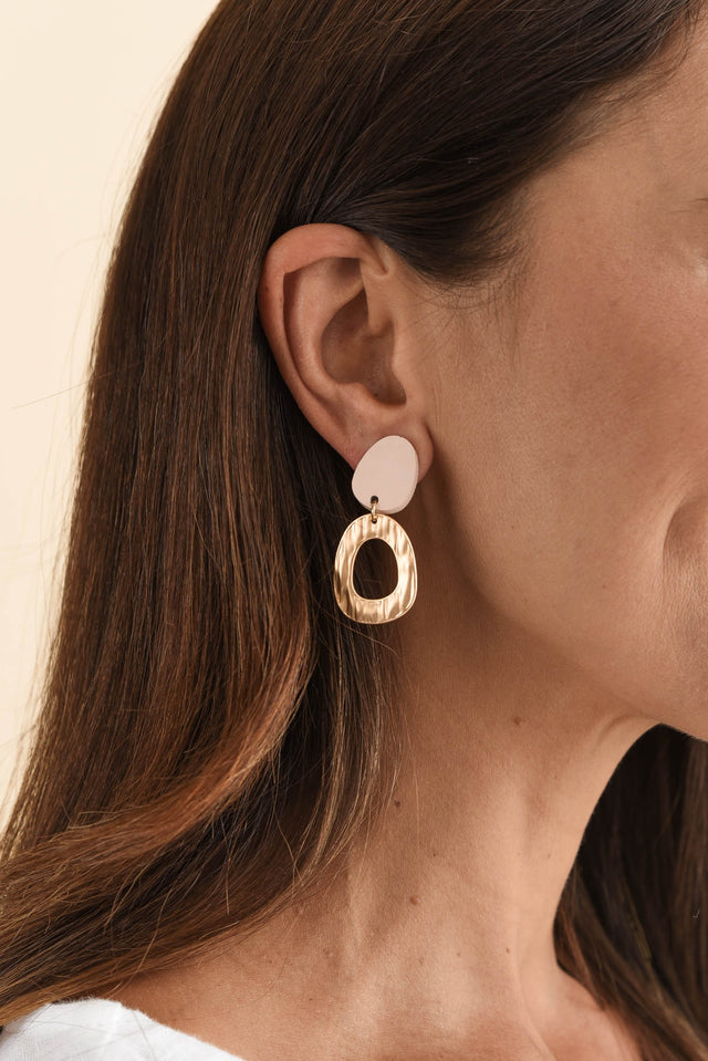 Silva Blush Circle Drop Earrings