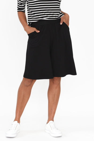 Simone Black Bamboo Shorts