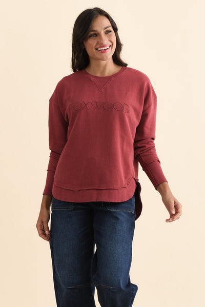 Simplified Cherry Cotton Crewneck Sweatshirt