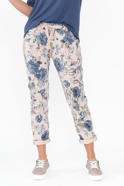 Simpson Pink Floral Stretch Pants
