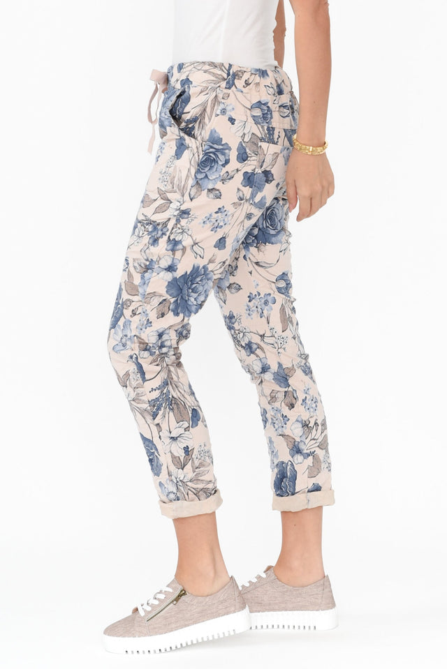 Simpson Pink Floral Stretch Pants,Brunette model,alt text|model:MJ image 4