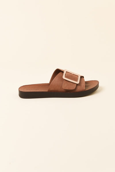 Skye Tan Buckle Slide