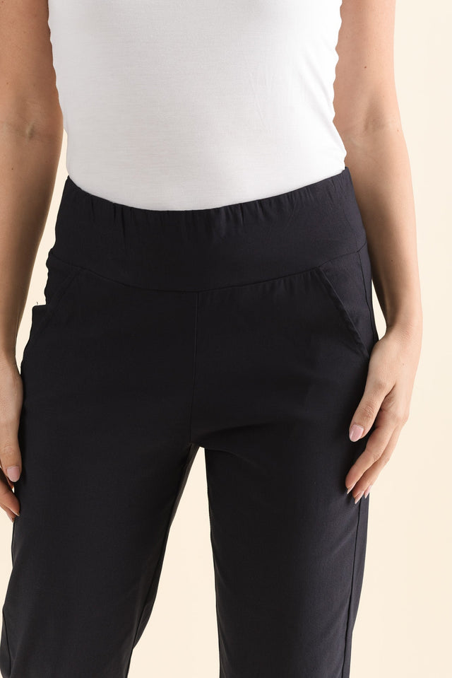 SmartFlex Navy Straight Leg Pants,Detail,Brunette model,alt text|model:MJ image 5