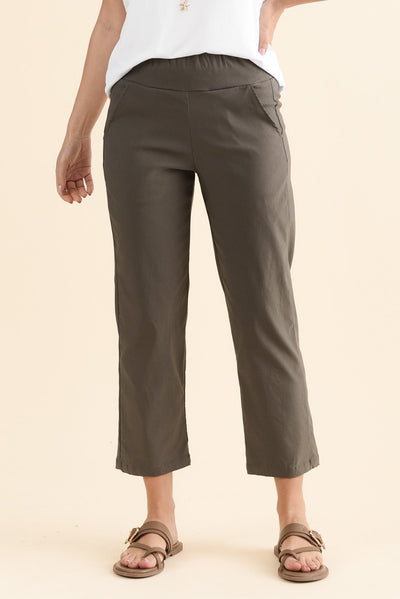 SmartFlex Olive Straight Leg Pants