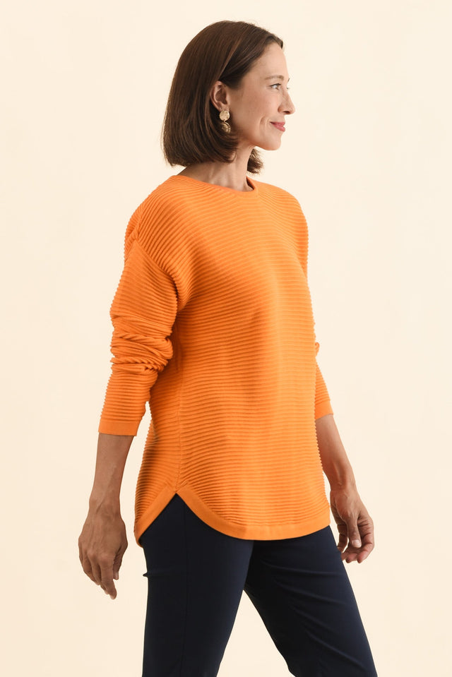 Somer Orange Organic Cotton Knit Jumper,Brunette model,alt text|model:Cara image 4