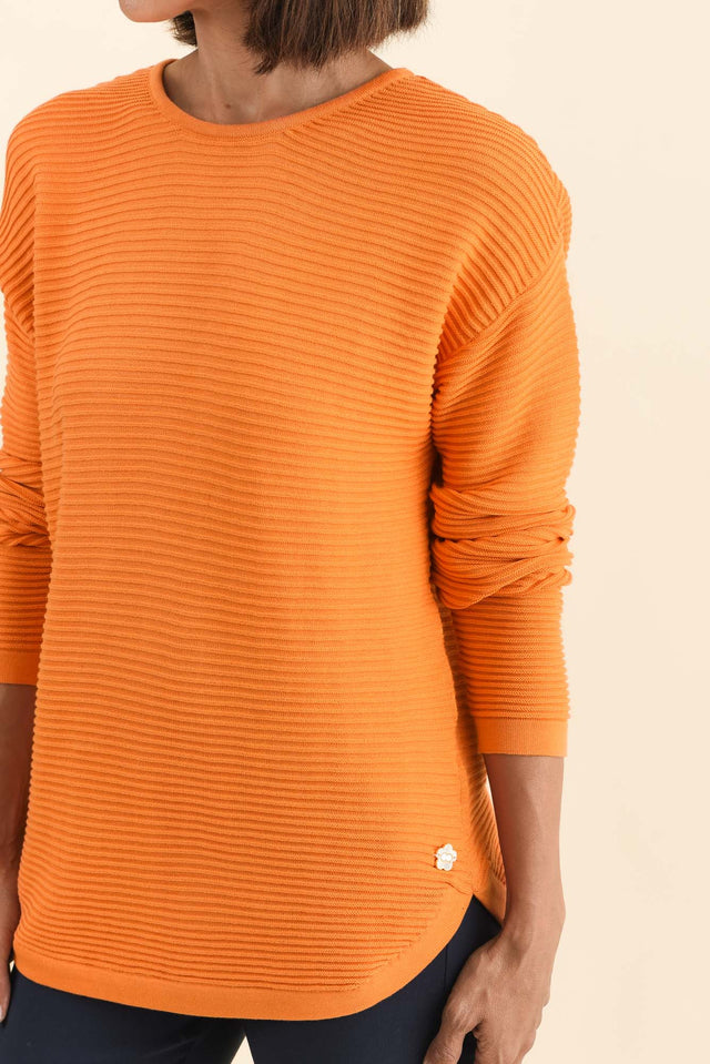 Somer Orange Organic Cotton Knit Jumper,Brunette model,alt text|model:Cara image 6
