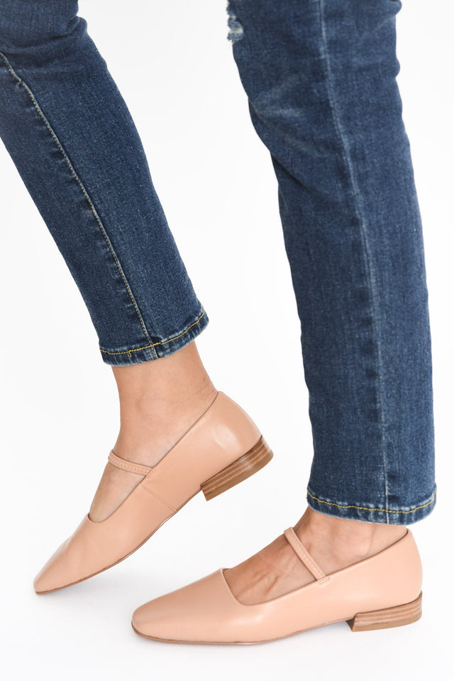 Sophia Nude Leather Ballet Flat image 5