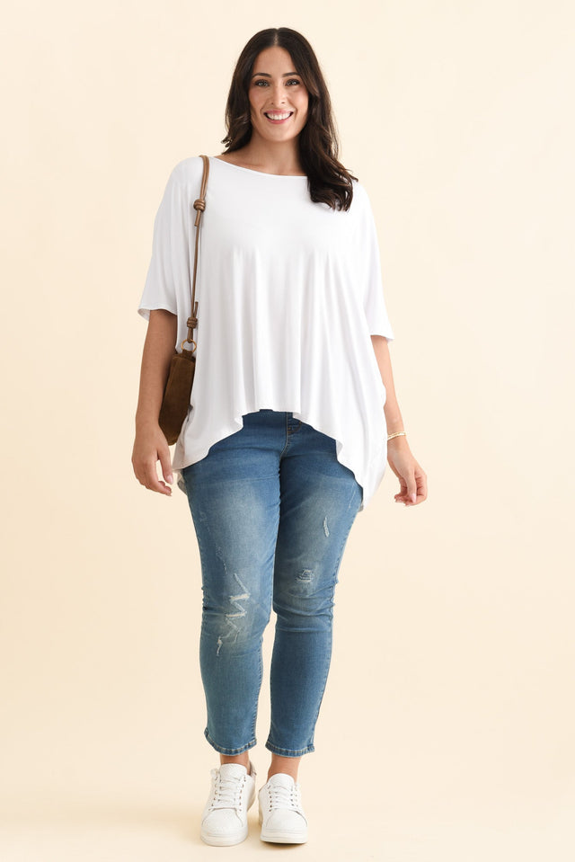 Sorronda White Bamboo Batwing Top