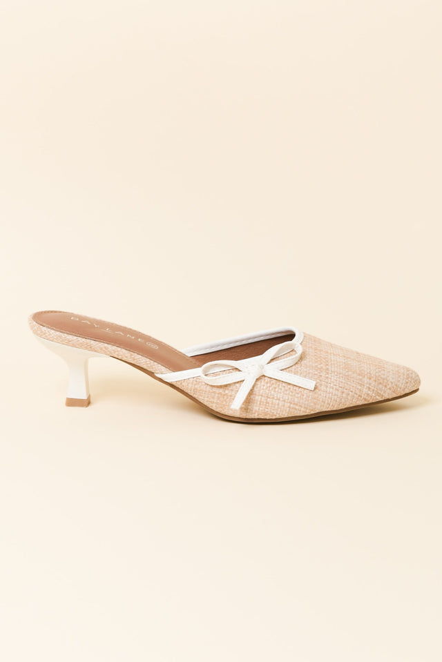 Spender Cream Raffia Leather Heel image 1