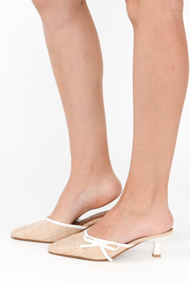 Spender Cream Raffia Leather Heel image 5