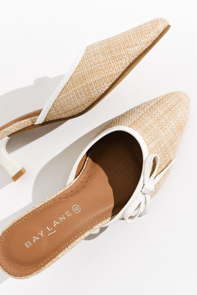 Spender Cream Raffia Leather Heel image 3