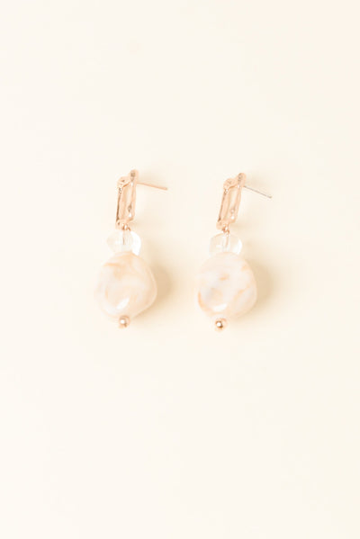 Stacey Cream Bead Drop Earrings