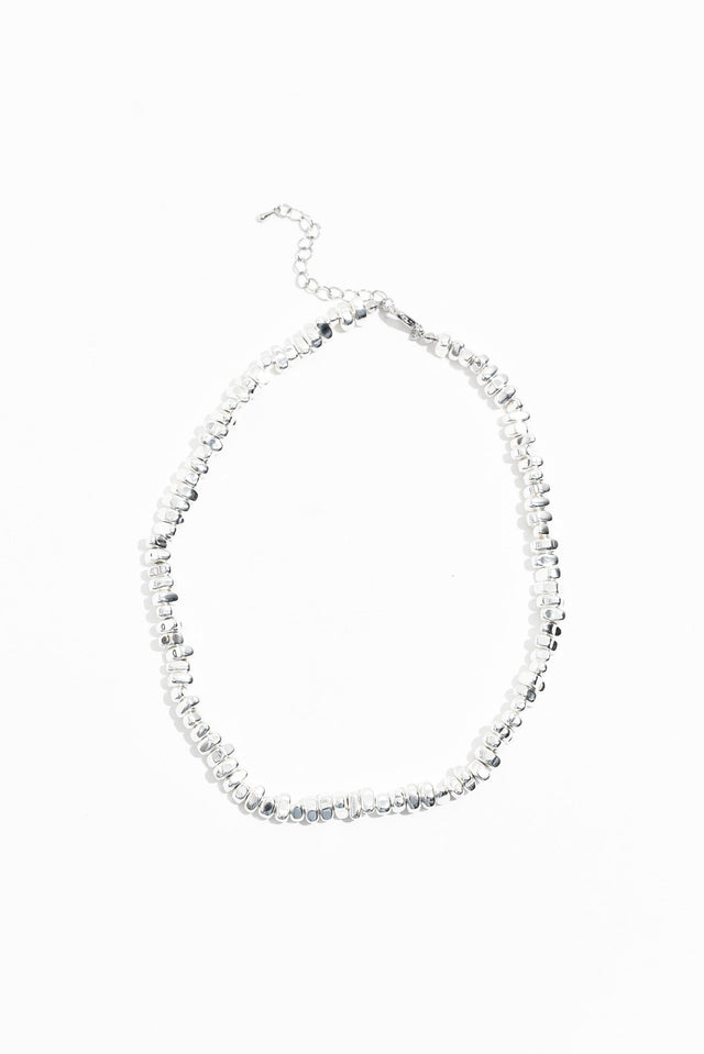Steph Silver Beaded Necklace