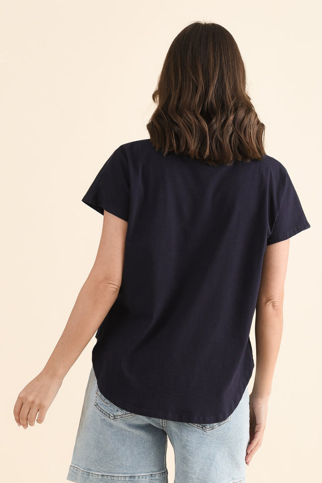 Stevie Navy Cotton Tee image 4