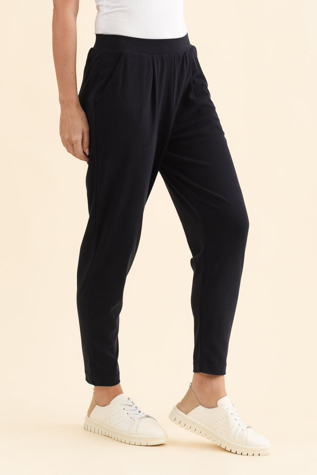 SuedeLuxe Navy Pocket Pants,Brunette model,alt text|model:MJ image 3